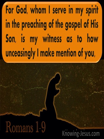 Romans 1:9 For God Whom I Serve Is Is My Witness (orange)